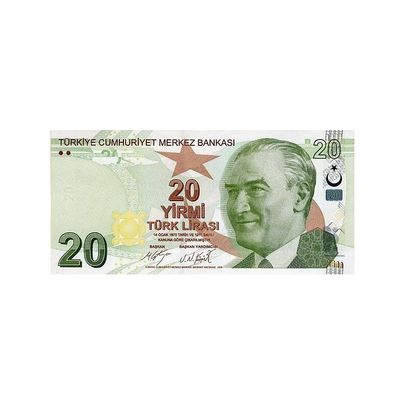 Turkey 20 Lira 2009 P-224c