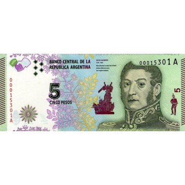 Argentina 5 Pesos 2015 P-359