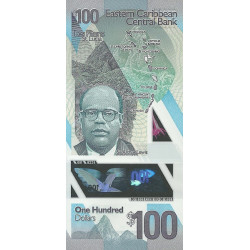 Eastern Caribbean 100 dollars 2019 ND P-New polymer