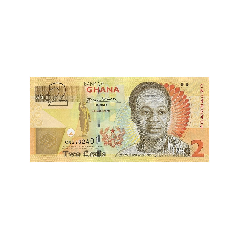 Ghana 2 Cedis 2017 P-37Ae