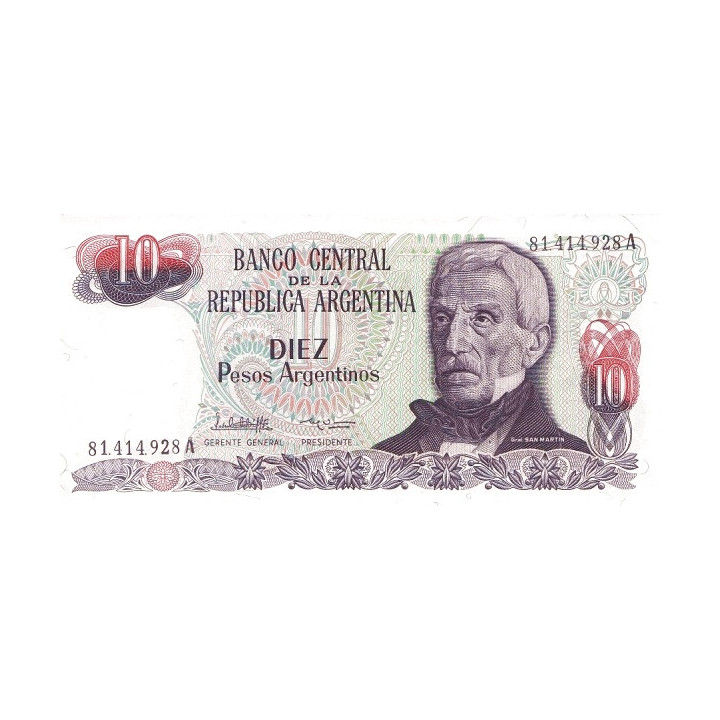 Argentina 10 Pesos 1983 P-313a2