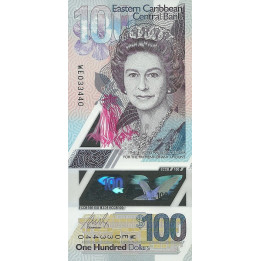 Eastern Caribbean 100 dollars 2019 ND P-New polymer