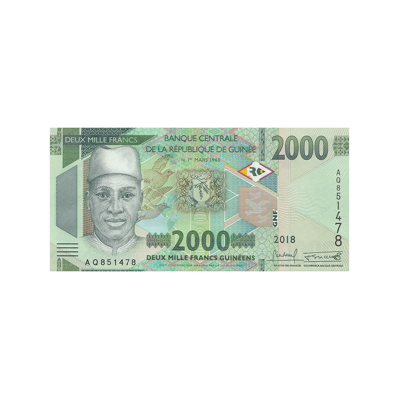 Guinea 2000 Francs 2018 P-new