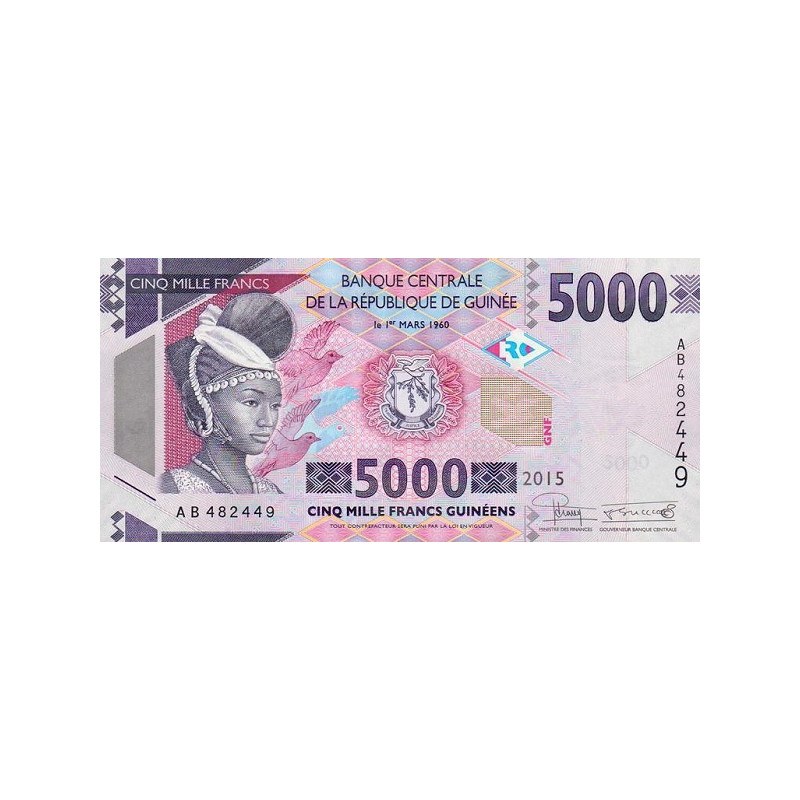 Guinea 5000 Francs 2015 P-49