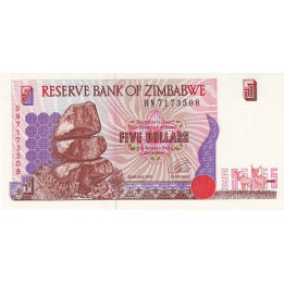 Zimbabwe 5 Dollars 1997 P-5b
