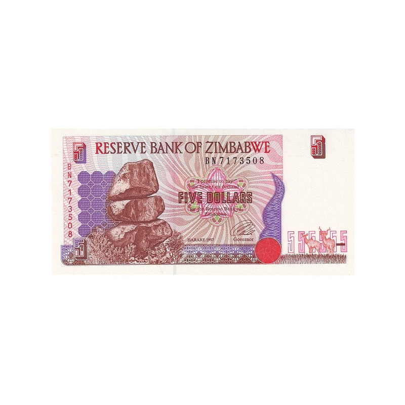 Zimbabwe 5 Dollars 1997 P-5b