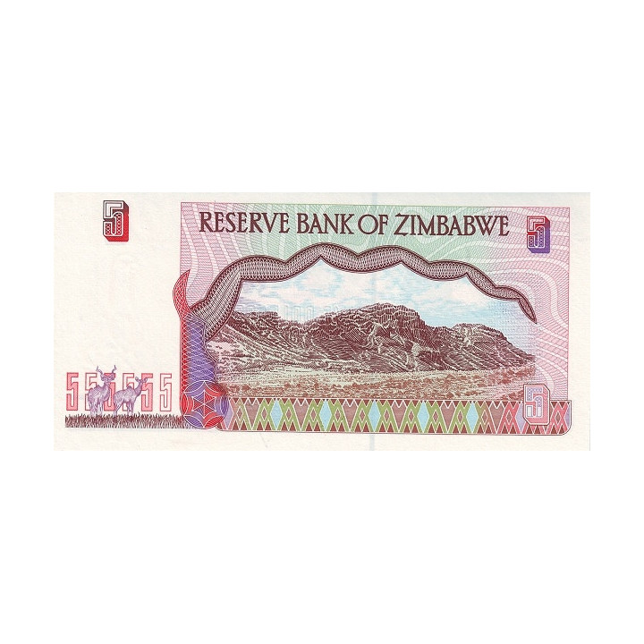Zimbabwe 5 Dollars 1997 P-5b