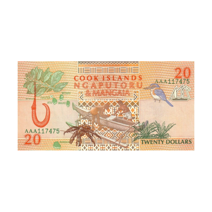Cooköarna 20 Dollars 1992 P-9