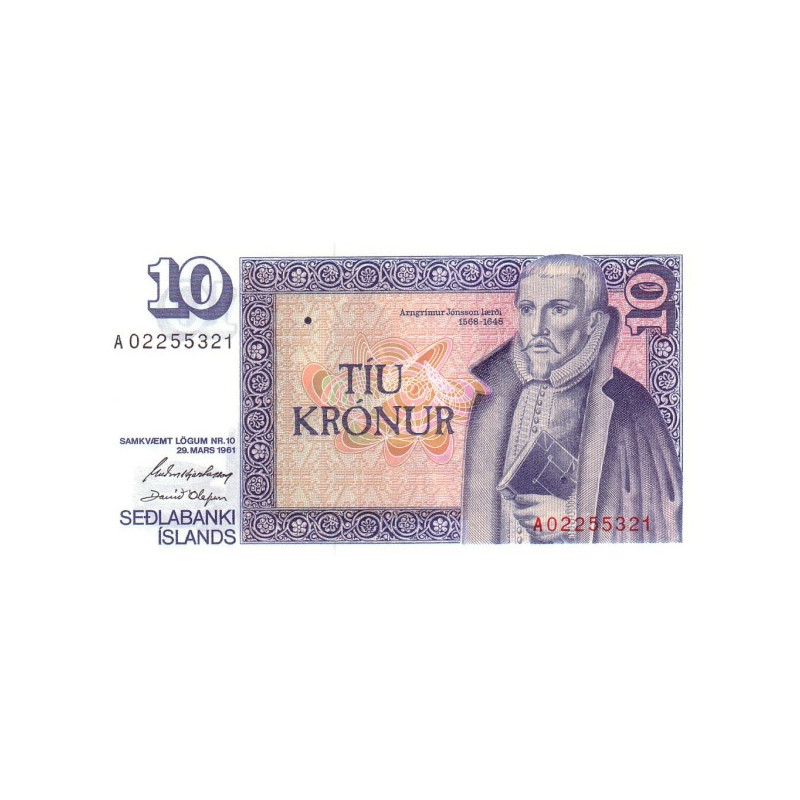 Iceland 10 Kronur 1981 P-48a Sign. 42