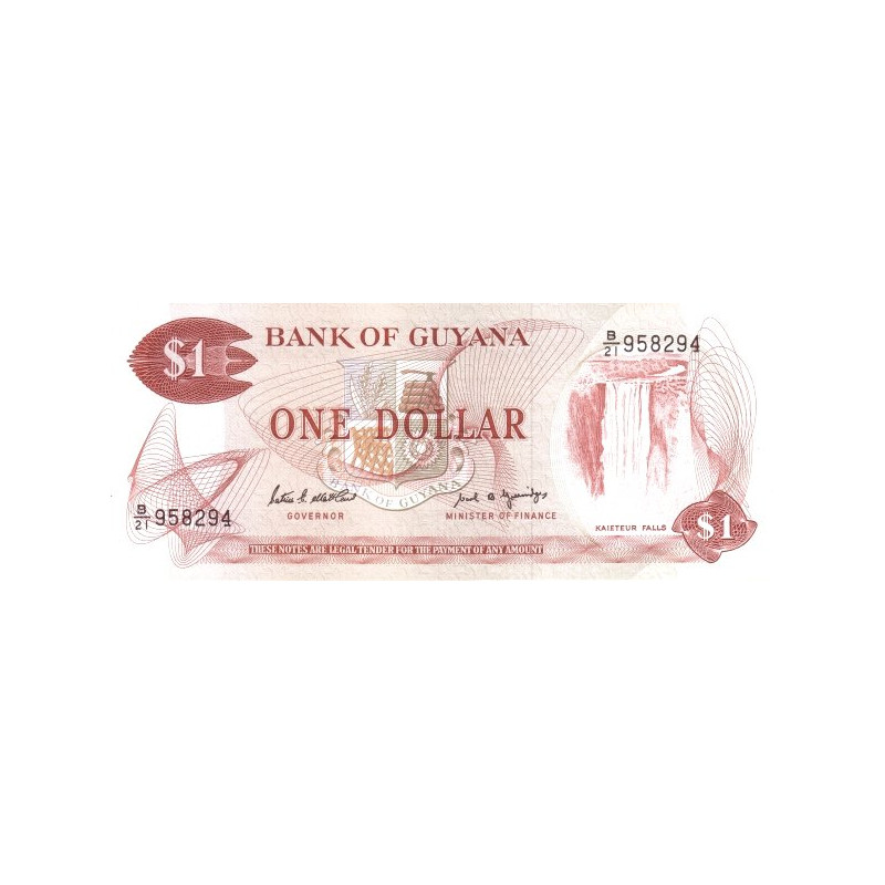 Guyana 1 Dollar P-21f ND 1966-1992