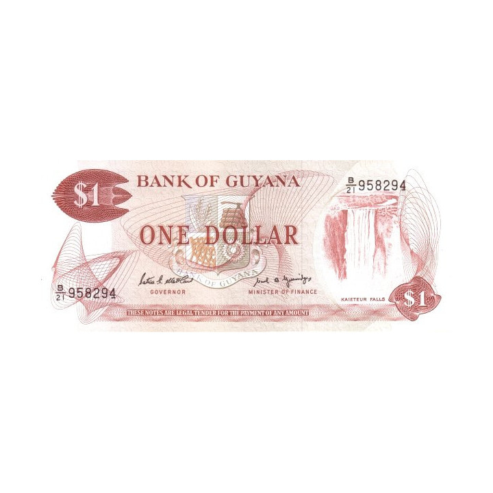 Guyana 1 Dollar P-21f ND 1966-1992