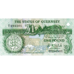Guernsey 1 Pound P-52c ND 1991-2016