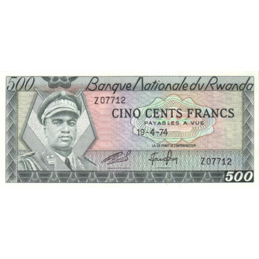 Rwanda 500 Francs 1974 P-11