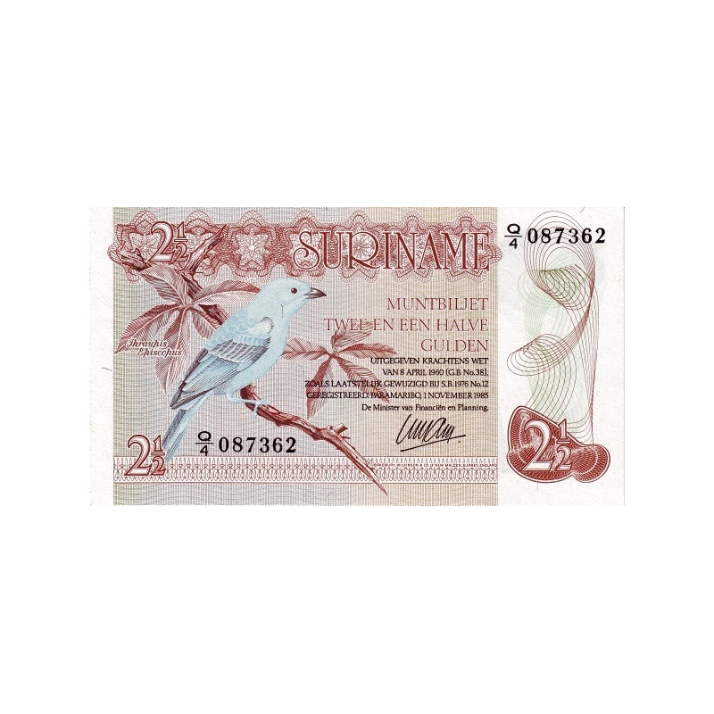Surinam 2 1/2 Gulden 1985 P-119