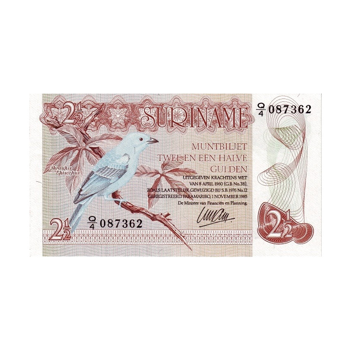 Surinam 2 1/2 Gulden 1985 P-119