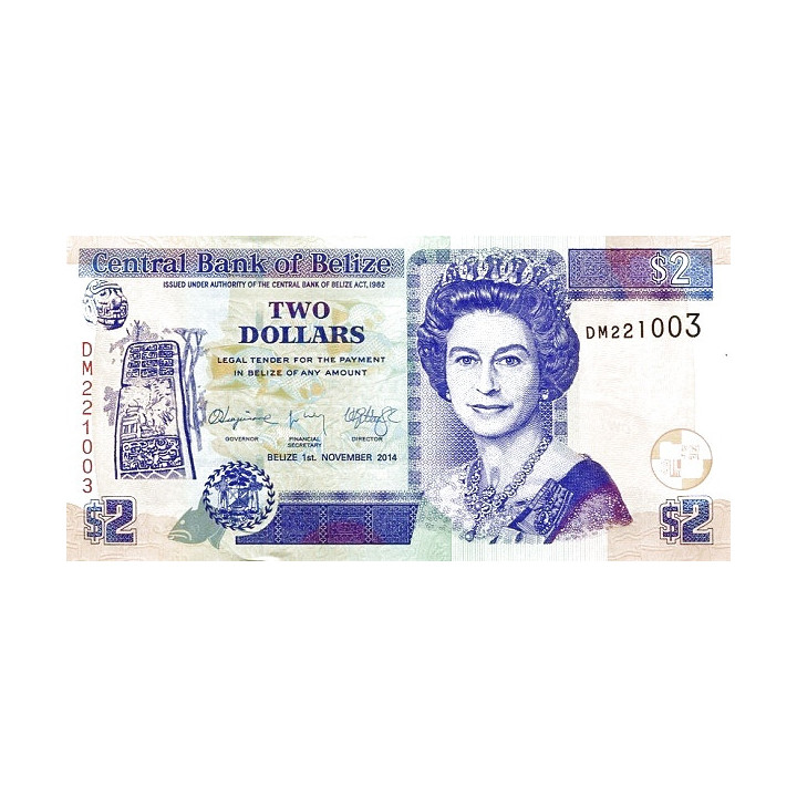 Belize 2 Dollars 2014 P-66e