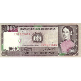Bolivia 1000 Pesos 1982 P-167a3