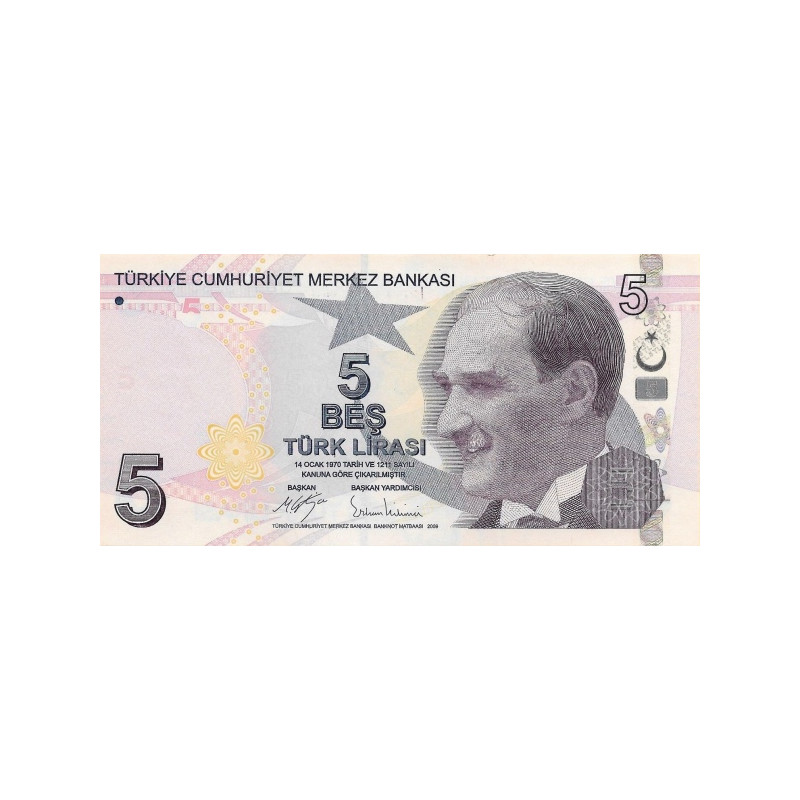 Turkey 5 Lira 2009 (2017) P-222c