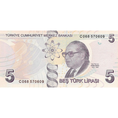 Turkey 5 Lira 2009 (2017) P-222c