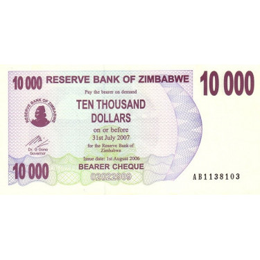 Zimbabwe 10000 Dollars 2006 P-46b