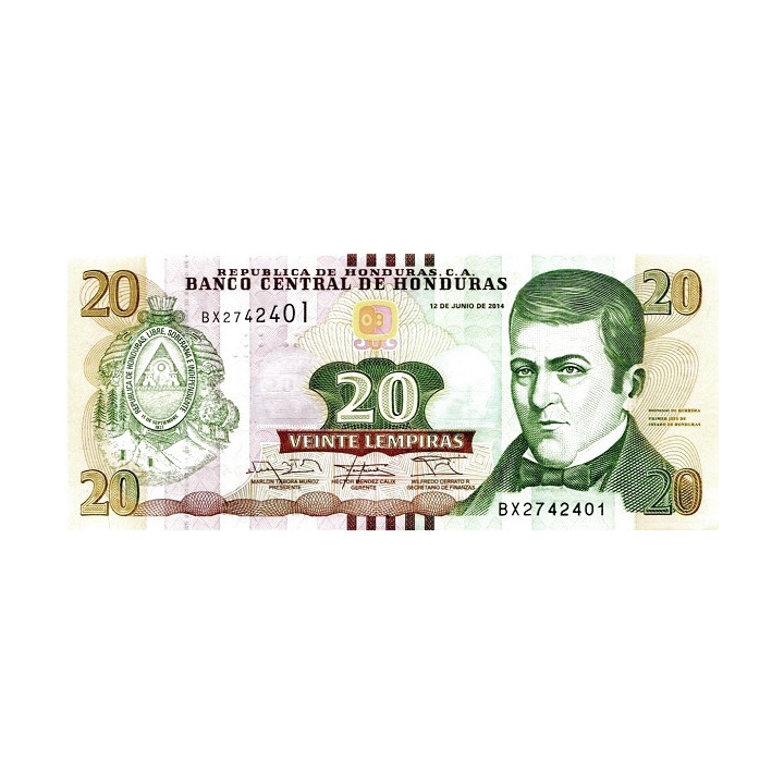 Honduras 20 Lempiras 2014 P-100b