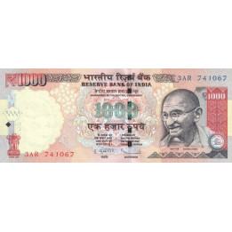 India 1000 Rupees 2011 P-107