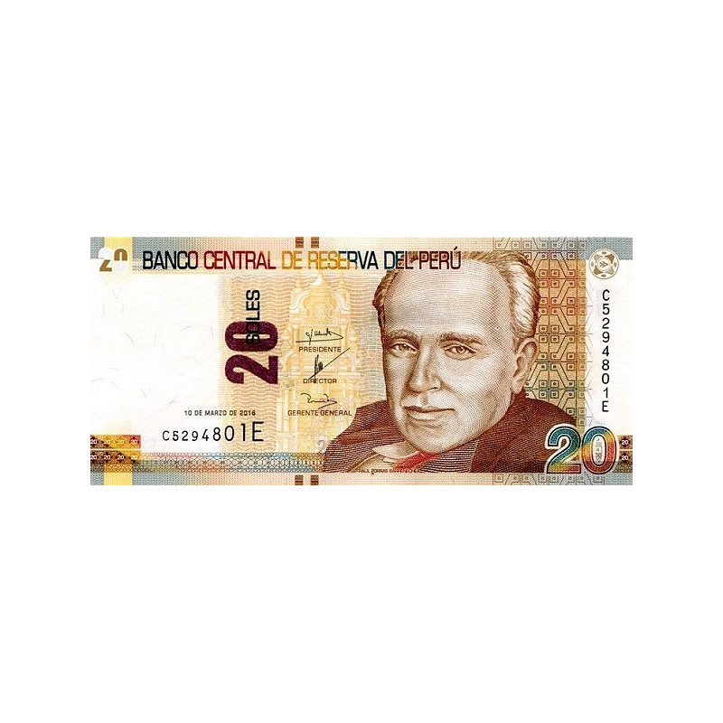 Peru 20 Soles 2016 P-193