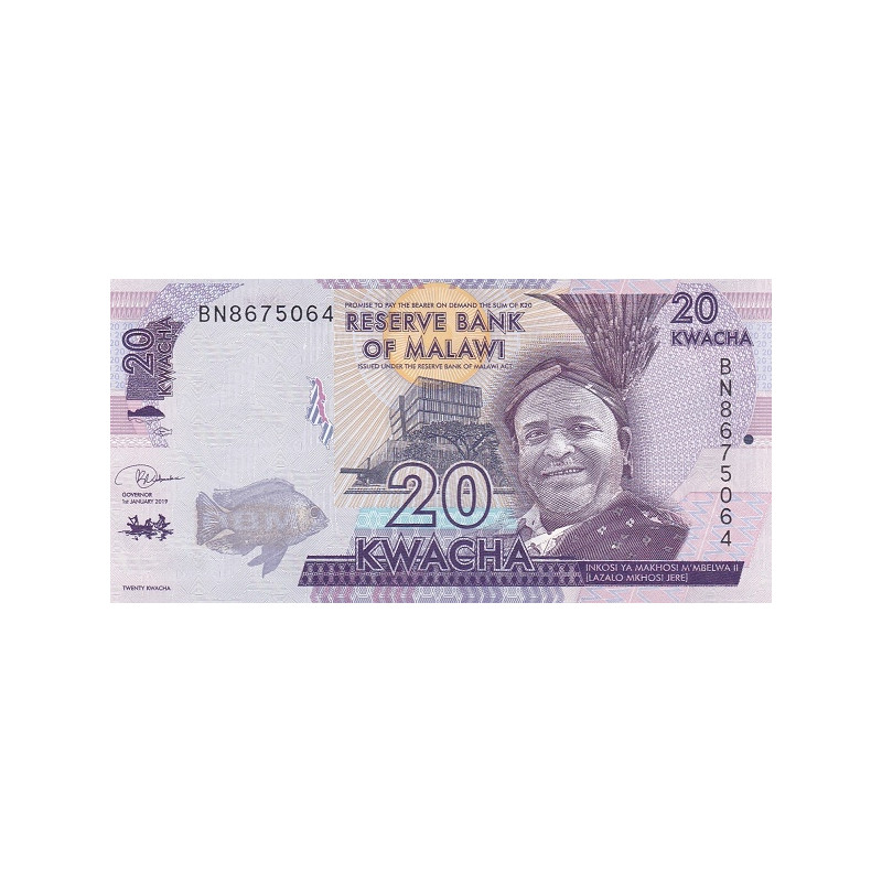 Malawi 20 Kwacha 2019 P-63e