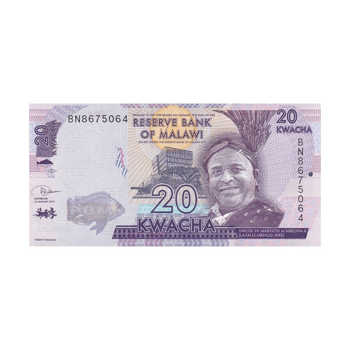 Malawi 20 Kwacha 2019 P-63e