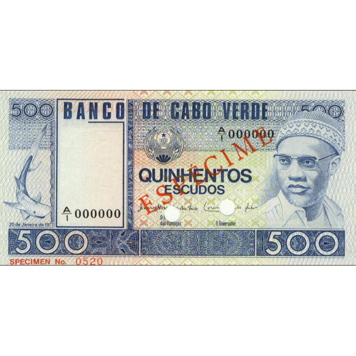 Kap Verde 500 Escudos 1977 P-55 Specimen