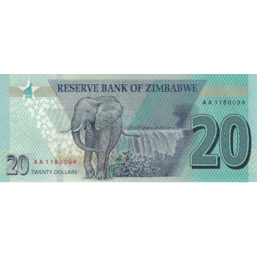 Zimbabwe 20 Dollars 2020 P-new