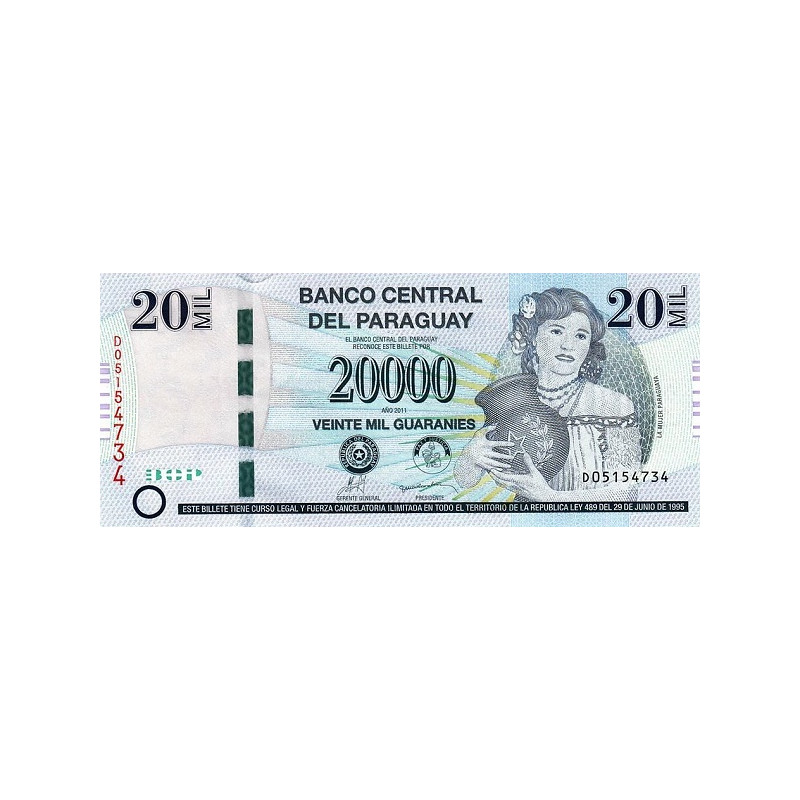 Paraguay 20 000 Guaranies 2011 P-230c
