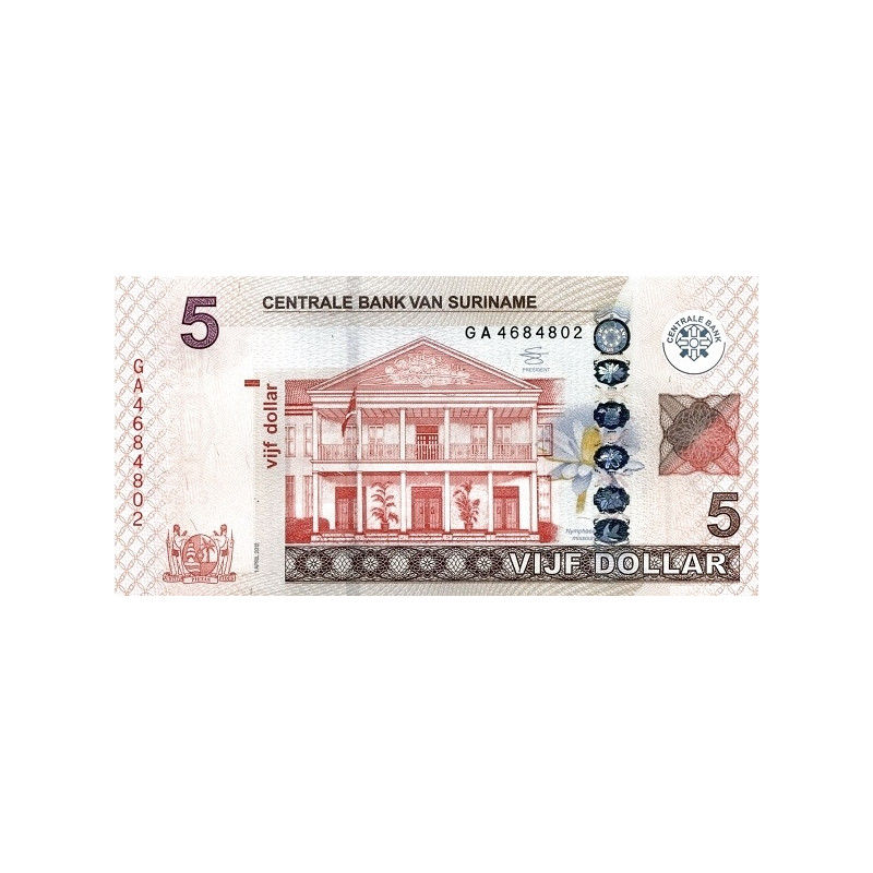 Suriname 5 Dollars 2012 P-162b