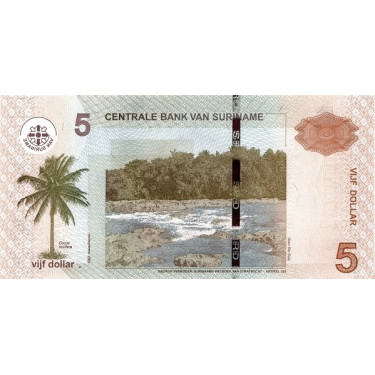Suriname 5 Dollars 2012 P-162b
