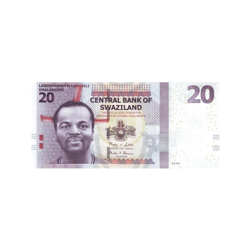 Swaziland 20 Emalangeni 2010 P-37a