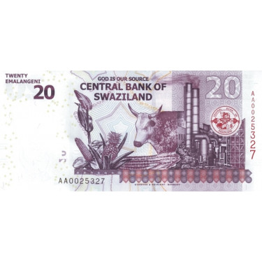 Swaziland 20 Emalangeni 2010 P-37a