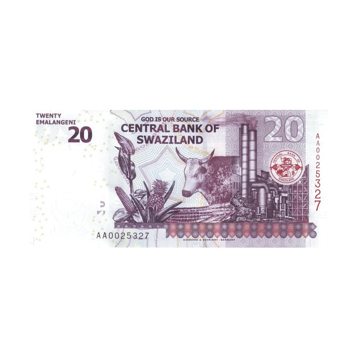 Swaziland 20 Emalangeni 2010 P-37a