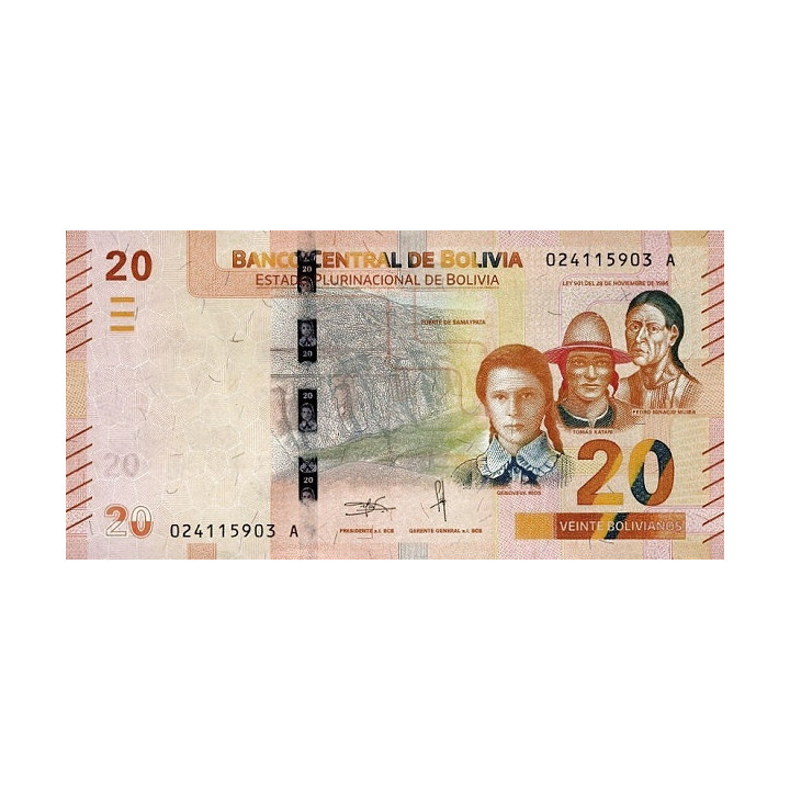Bolivia 20 Bolivianos 2018 P-249