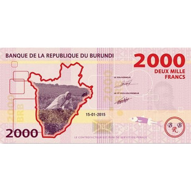 Burundi 2000 Francs 2015 P-52