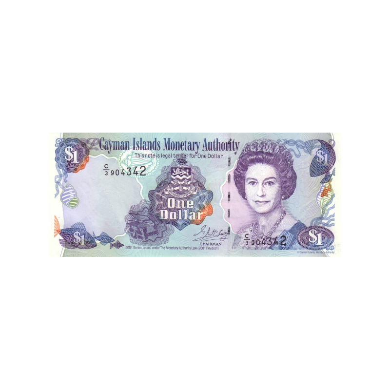 Caymanöarna 1 Dollar 2001 P-26b
