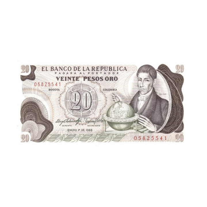 Colombia 20 Pesos Oro 1983 P-409d