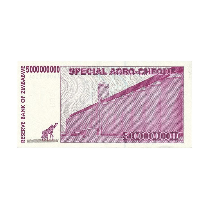 Zimbabwe 5 Billion Dollars 2008 P-61