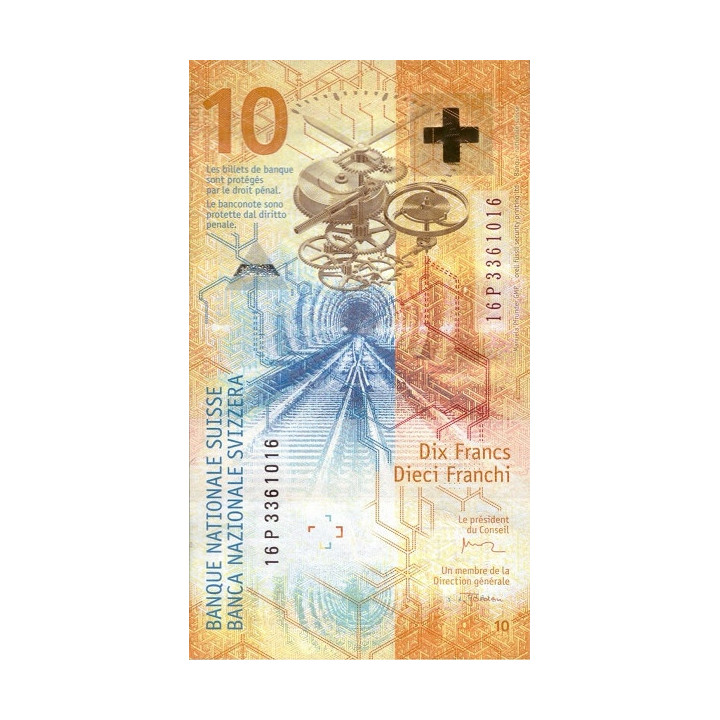 Switzerland 10 Franken 2016 P-75