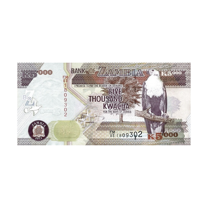 Zambia 5000 Kwacha 2011 P-45g