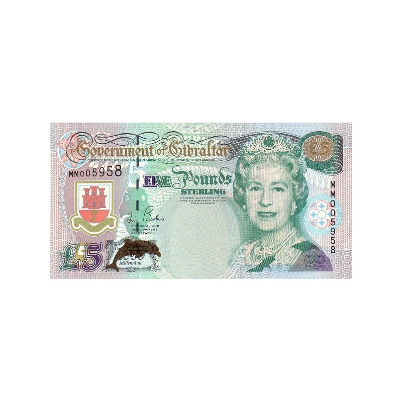 Gibraltar 5 Pounds 2000 P-29