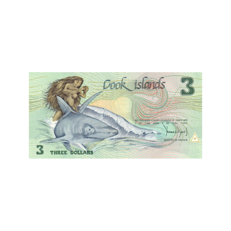 Cook Islands 3 Dollars ND 1987 P-3