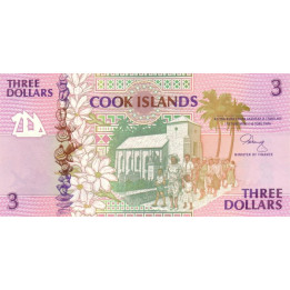 Cook Islands 3 Dollars ND 1992 P-7
