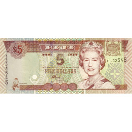 Fiji 5 Dollars ND 2002 P-105b