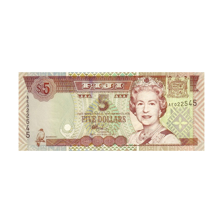 Fiji 5 Dollars ND 2002 P-105b