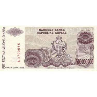 Bosnien Hercegovina 500 Miljoner Dinara 1993 P-158